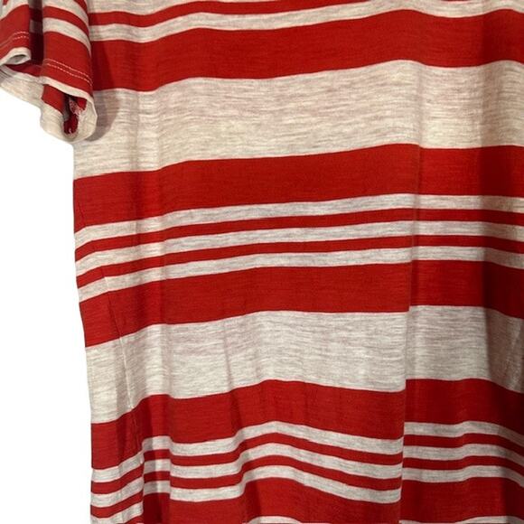 Madewell Red & White Striped Cotton Short Sleeve Scoop Neck Women Sz M - Picture 4 of 8